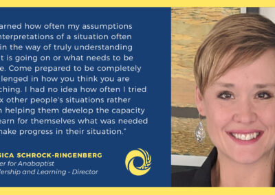 Leadership Coach testimonial for Jessica Schrock-Ringenberg, Director, Center for Anabaptist Leadership and Learning