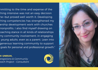 Leadership Coach testimonial for Heidi Unruh, Consultant, Congregations & Community Outreach Project
